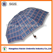 Cheap Check Design Standard Umbrella Size Polyester 3 Fold Umbrella